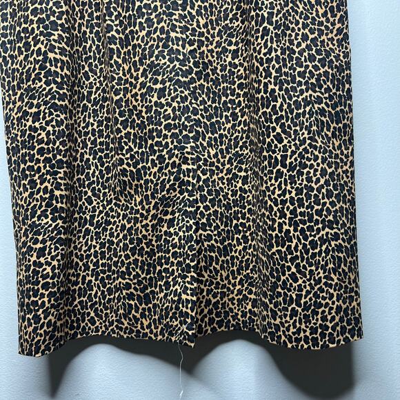 J.Crew Women's Leopard Animal Print Sheath Dress Size 2 Sleeveless Knee-Length - Picture 9 of 12